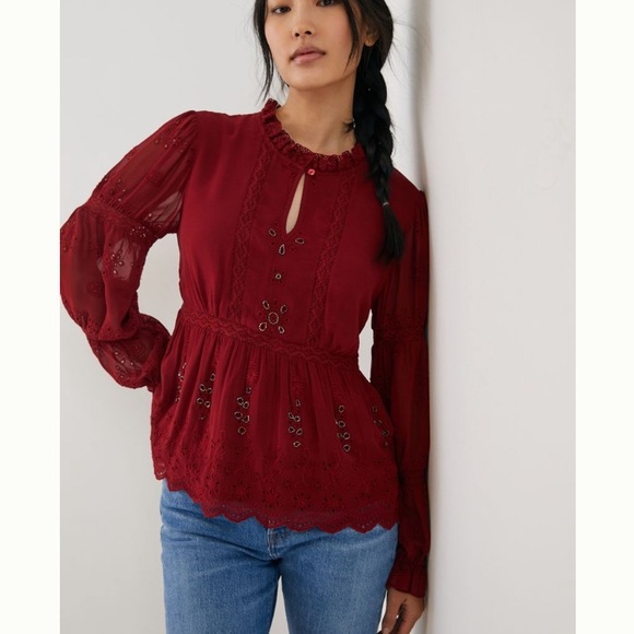Anthropologie Tops - NWT worn kept eyelet lace blouse anthro